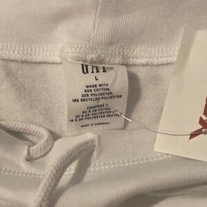 GAP White Sweatpants with Red Logo